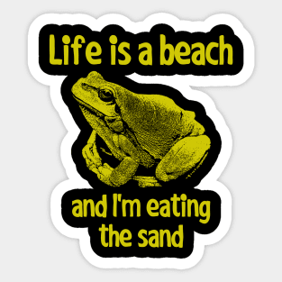 Life is a beach Frog Sticker